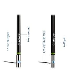 Scout KS-43 Black Edition Antenna VHF VTR 240cm 6dB Cavo RG-8X 6m