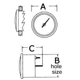 Osculati Spidometro Totalizzatore Bussola 12-24V Quad. Bianco