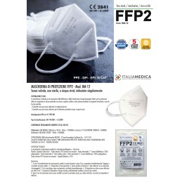 Mascherina FFP2 ROSSA Italiamedica Certificata CE2841 DPI Cat.III