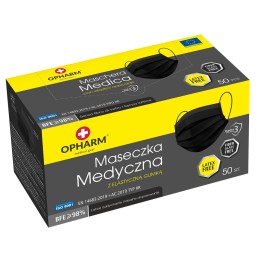 Mascherina Medica OPHARM IIR Nera a 3 strati CE EN14683 50Pz