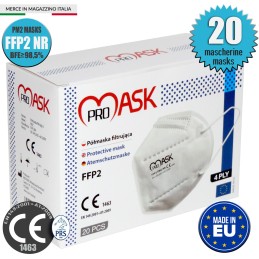 Mascherina FFP2 BIANCA Promask PM2 NR CE1463 Made in EU 20Pz