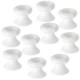 Set 10 Funghetti ferma-telone in nylon bianco con foro 4,5mm