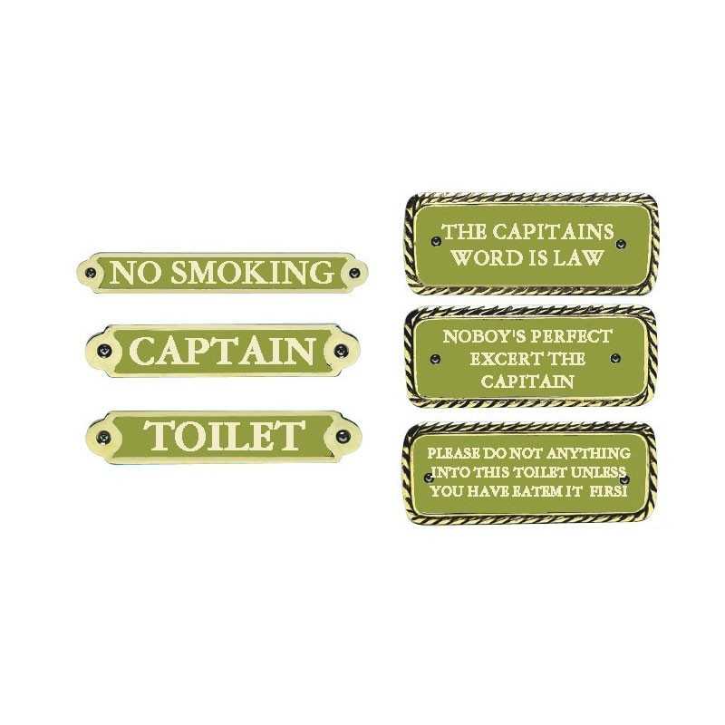 Targhetta in bronzo CAPTAIN'S WORD IS LAW 14,5x6cm OS3252508