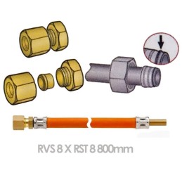 Tubo RVS 8 X RST 8 Lunghezza 800mm OS5001331