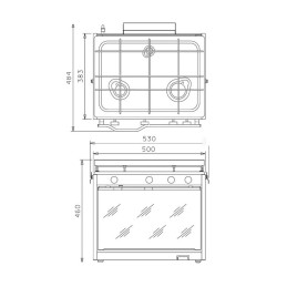 Cucina Compact TECHIMPEX XL3 3 fuochi con forno OS5038500