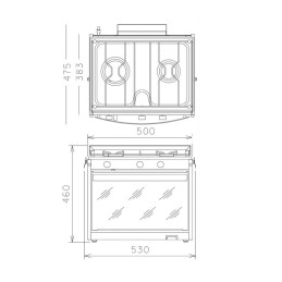 Cucina Compact TECHIMPEX Marinertwo 2 Fuochi + Forno OS5037000