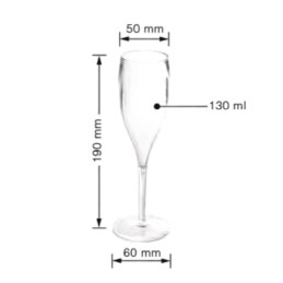 Set 4 Calici Flute da Champagne GLASS 130ml 60x190mm N20217400021