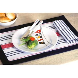 Set 6pz Piatto piano con decoro Regata e base antiscivolo 25cm