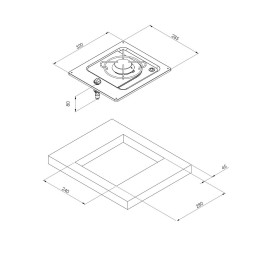 Piano di Cottura Burny 1 a Gas in Acciaio Inox 1 Fuoco 320x285mm