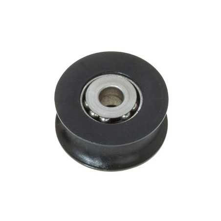 Puleggia nera in delrin su sfere inox 44mm per cime Ø14mm OS5524405