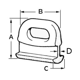 Cursore in nylon per randa semicircolare 28x30mm N120284002816