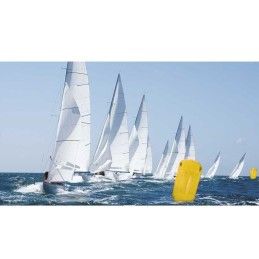 Boa segnaletica cilindrica da regata gonfiabile PVC Giallo Ø100x150cm