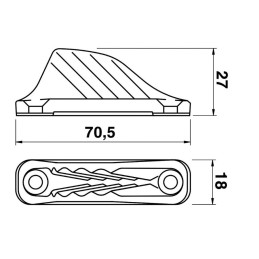 Clamcleat CL 254 Strozzascotte in Alluminio per scotte da 4/8mm