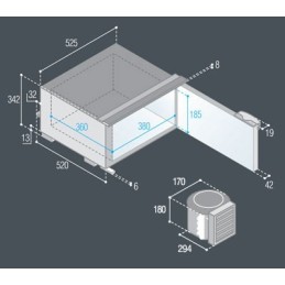 Vitrifrigo C30BT Congelatore ad Incasso 30L Unità Esterna 12/24Vdc 38W