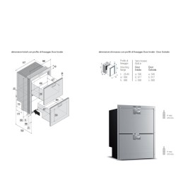 Vitrifrigo DW180 OCX2 RFX Frigorifero inox 144lt a cassetto 12-24V