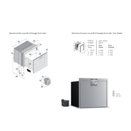 Vitrifrigo Frigorifero 95lt a cassetto 12-24V 40W DW100 OCX2 RFX Inox