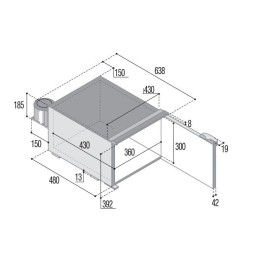 Vitrifrigo C47 Frigorifero a cassetto 47l 12/24V Sistema Airlock