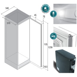 Vitrifrigo C190MP Frigo da incasso Monoporta 190L Freezer 16Lt 12/24V