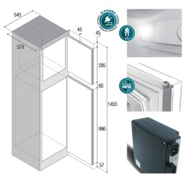 Vitrifrigo C220DP Frigo bianco da incasso 220Lt e Freezer 42Lt 12/24V