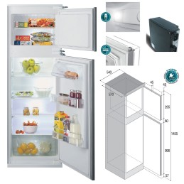 Vitrifrigo C220DP Frigo bianco da incasso 220Lt e Freezer 42Lt 12/24V