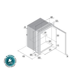 Vitrifrigo C60iAX OCX2 Frigo-freezer Inox 60l 12/24V Unità Interna