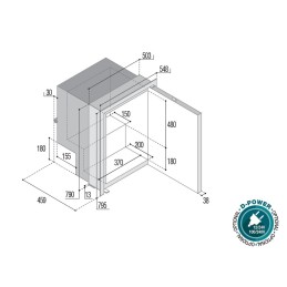 Vitrifrigo C85iAX OCX2 Frigo-freezer Inox 85lt 12/24V Unità Interna