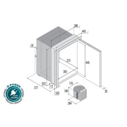 Vitrifrigo C42LX OCX2 Frigo-freezer Inox 42lt 12/24V Refrig. Esterna