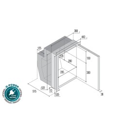 Vitrifrigo C51iX OCX2 Frigo-freezer Inox 51l 12/24V Refrig. Interna