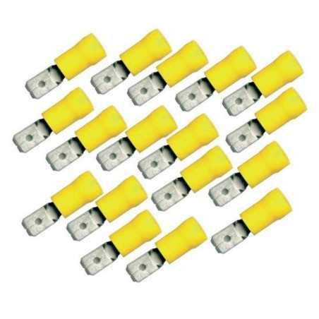 100PZ Faston maschio giallo 6,35x0,8mm Cavo 4:6mmq GF-M 608