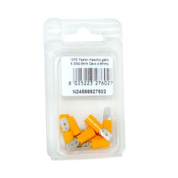 Faston Maschio Giallo Linguetta 6,35x0,8mm Cavo 4:6mmq 10PZ