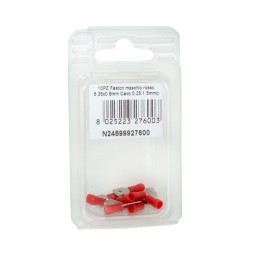 Faston Maschio Rosso Linguetta 6,35x0,8mm Cavo 0.25:1.5mmq 10PZ