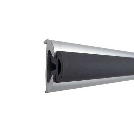 Profilo parabordo in PVC Nero 12mt per supporto alluminio H37mm