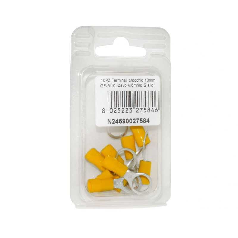 Terminale Giallo con occhio per Cavo in rame 4:6mmq GF-M10 10PZ