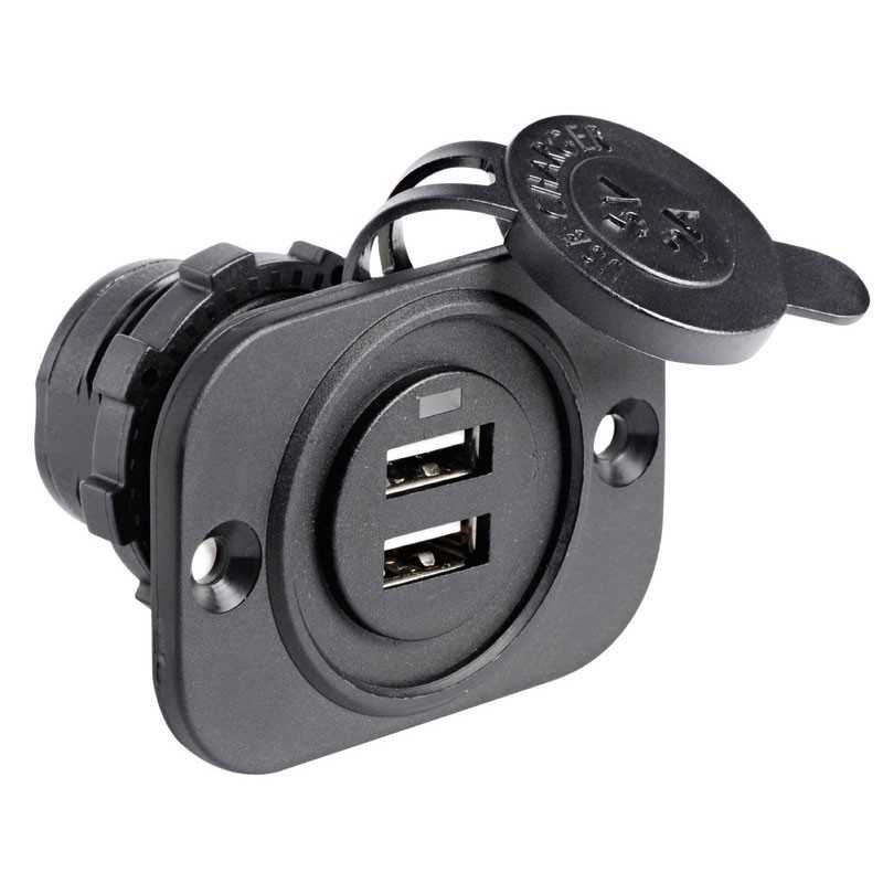 Presa con 2 connessioni USB e cappuccio Colore nero N50523027250