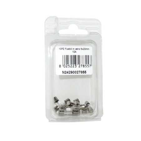 Kit 10 Fusibili in vetro 10A 5x20mm per strumentazione N24290027855