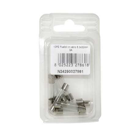 Kit 10 Fusibili in vetro 3A 6.3x32mm per strumentazione N24290027861