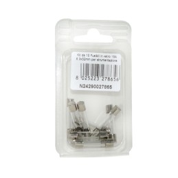 Kit 10 Fusibili in vetro 15A 6.3x32mm per strumentazione N24290027865