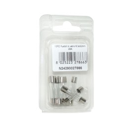 Kit 10 Fusibili in vetro 20A 6.3x32mm per strumentazione N24290027866