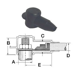 Cappuccio isolante 20mm Nero per cavi Batteria fino a 16mm OS1498702