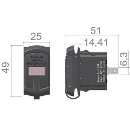 Presa di corrente 12/24V con doppia USB OS1419560