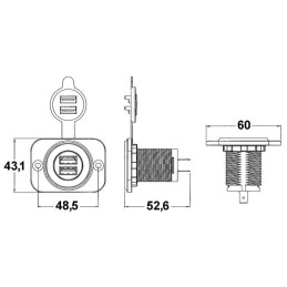 Presa incasso doppia USB 3.4A 12-24V Bianca N50523027254