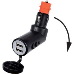 Adattatore presa corrente snodato con doppia USB 12/24V OS1451714