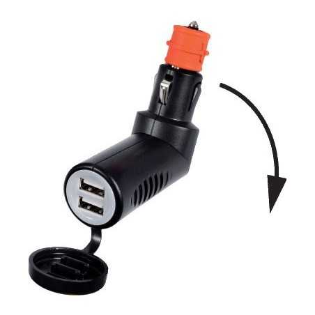 Adattatore presa corrente snodato con doppia USB 12/24V OS1451714