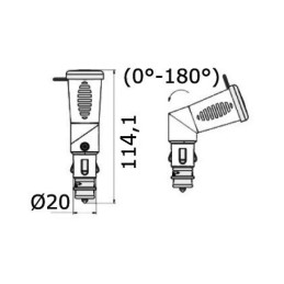 Adattatore presa corrente snodato con doppia USB 12/24V OS1451714