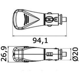 Spina con attacco USB 1A 12/24V OS1451710