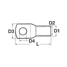 Capicorda di potenza in rame stagnato per cavo 35mmq 50pz OS1403536