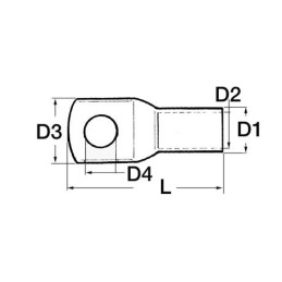 Capicorda di potenza in rame stagnato per cavo 10mmq 100pz OS1403510