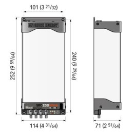 Quick Caricabatteria SBC NRG+ Mini 250FR 25A 12V 3 uscite 114x252x71mm