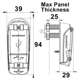 Scanstrut Doppia presa USB IPX6 OS1419567