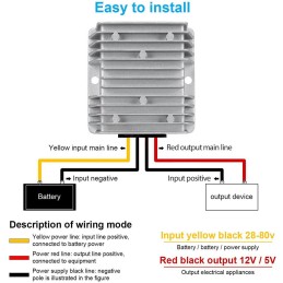 Topsolar Riduttore di Tensione da 24V a 12V 10A 120W IP68 N52921720975